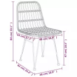 7 részes fekete polyrattan kerti étkezőgarnitúra