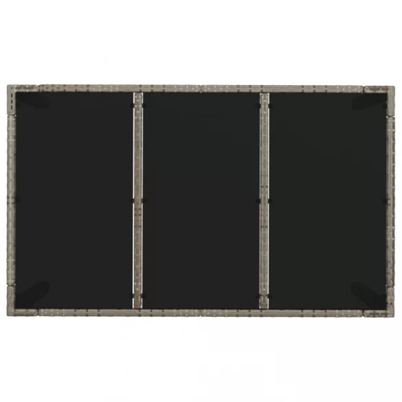 7 részes szürke polyrattan kerti étkezőgarnitúra párnával