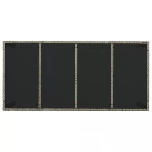 7 részes szürke polyrattan kerti étkezőgarnitúra párnával