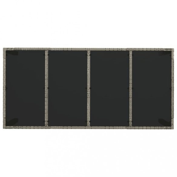 9 részes szürke polyrattan kerti étkezőgarnitúra párnával