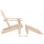tömör fenyőfa kerti Adirondack szék zsámollyal