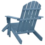 kék tömör fenyőfa kerti Adirondack szék zsámollyal