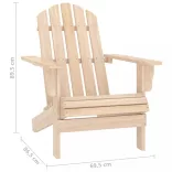 tömör fenyőfa kerti Adirondack szék