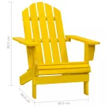 sárga tömör fenyőfa kerti Adirondack szék