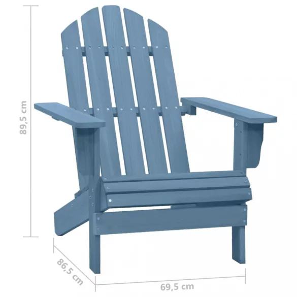 kék tömör fenyőfa kerti Adirondack szék