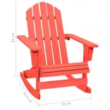 piros tömör fenyőfa kerti Adirondack hintaszék