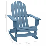 kék tömör fenyőfa kerti Adirondack hintaszék