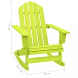 zöld tömör fenyőfa kerti Adirondack hintaszék