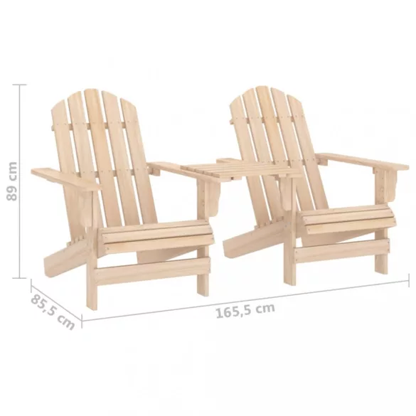 tömör fenyőfa kerti Adirondack székek teázóasztallal