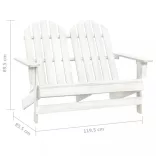 kétszemélyes tömör fehér fenyőfa kerti adirondack szék