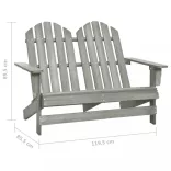 kétszemélyes szürke tömör fenyőfa kerti adirondack szék