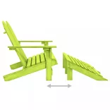 kétszemélyes zöld fenyőfa kerti adirondack szék és zsámoly