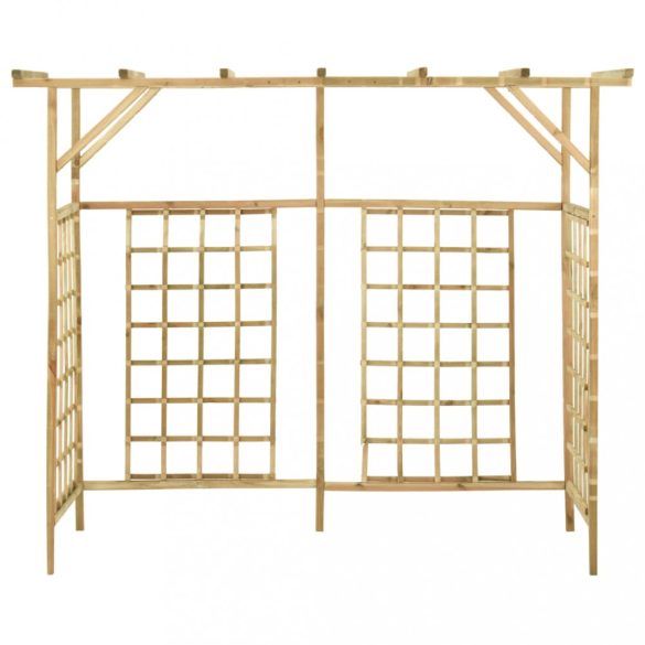 impregnált fenyőfa kerti pergola 3 szemeteskukához