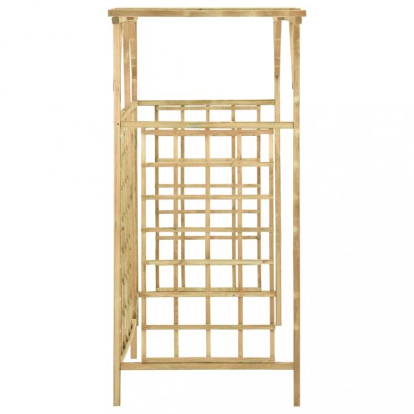 impregnált fenyőfa kerti pergola 3 szemeteskukához