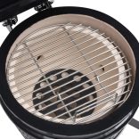 fekete kerámia 2 az 1-ben Kamado grillsütő füstölővel 56 cm