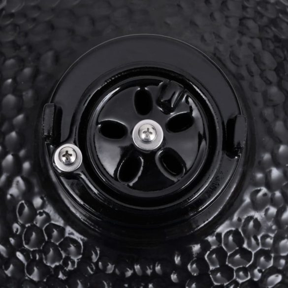 fekete kerámia 2 az 1-ben Kamado grillsütő füstölővel 56 cm