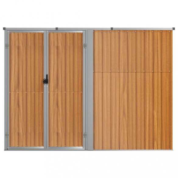 barna horganyzott acél kerti szerszámtároló 225 x 89 x 161 cm