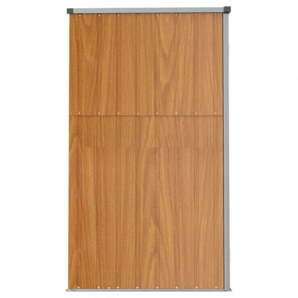 barna horganyzott acél kerti szerszámtároló 225 x 89 x 161 cm