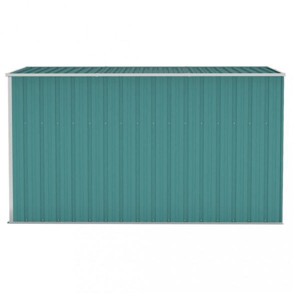 zöld acél falhoz erősíthető kerti fészer 118 x 288 x 178 cm