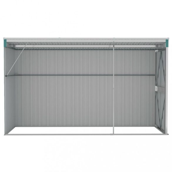 zöld acél falhoz erősíthető kerti fészer 118 x 288 x 178 cm