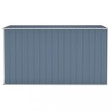 szürke acél falhoz erősíthető kerti fészer 118 x 288 x 178 cm