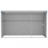 szürke acél falhoz erősíthető kerti fészer 118 x 288 x 178 cm