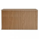 barna színű, falra szerelhető kerti fészer 118 x 288 x 178 cm horganyzott acélból