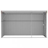 barna színű, falra szerelhető kerti fészer 118 x 288 x 178 cm horganyzott acélból