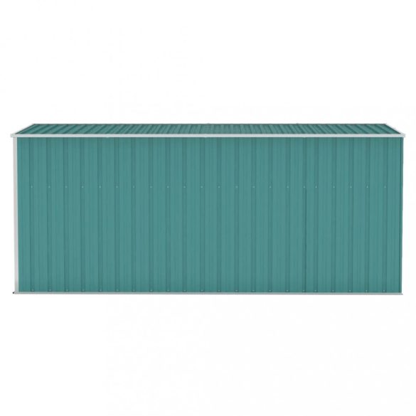 zöld acél falhoz erősíthető kerti fészer 118 x 382 x 178 cm