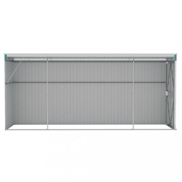 zöld acél falhoz erősíthető kerti fészer 118 x 382 x 178 cm