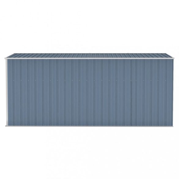 szürke acél falhoz erősíthető kerti fészer 118 x 382 x 178 cm