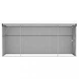 antracitszürke acél falhoz erősíthető fészer 118 x 382 x 178 cm