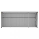 barna színű, falra szerelhető kerti fészer 118 x 382 x 178 cm horganyzott acélból