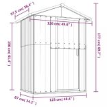 szürke horganyzott acél kerti fészer 126x97,5x177 cm