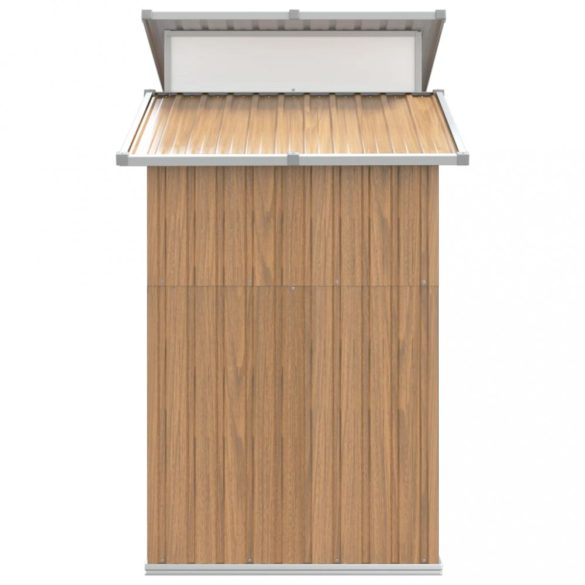 barna horganyzott acél kerti fészer 270 x 130 x 208,5 cm