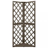 szürke tömör fenyőfa lugasrácssarok 50 x 50 x 145 cm