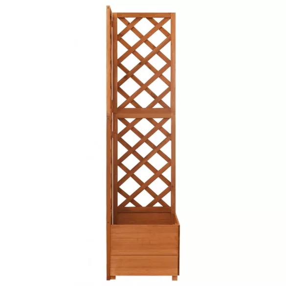 tömör fenyőfa rácsos sarok-ültetőláda 40 x 40 x 150 cm