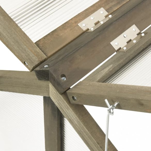 szürke fenyőfa melegház 114 x 80 x 50 cm