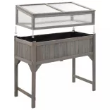 tömör fenyőfa magaságyás melegházzal 110 x 54 x 120 cm