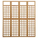 4 paneles tömör fenyőfa térelválasztó/lugasrács 161 x 180 cm
