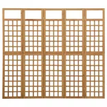 5 paneles tömör fenyőfa térelválasztó/lugasrács 201,5 x 180 cm