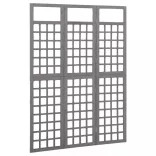 3 paneles szürke tömör fenyő térelválasztó/lugasrács 121x180 cm