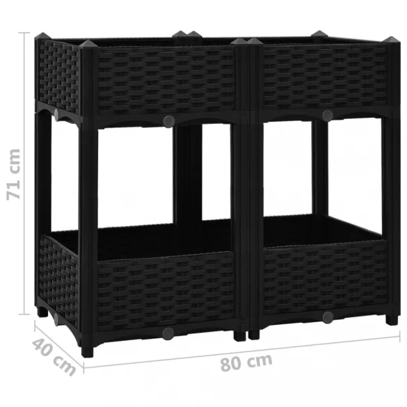 polipropilén magaságyás 80 x 40 x 71 cm