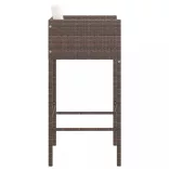 2 db barna polyrattan bárszék párnával