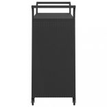 fekete polyrattan bárkocsi fiókkal 100 x 45 x 97 cm