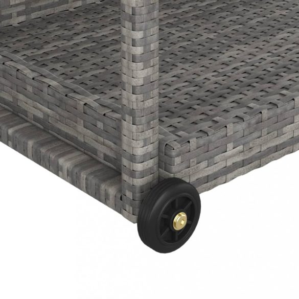 szürke polyrattan bárkocsi 100 x 45 x 83 cm