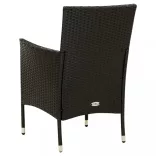 2 db fekete polyrattan kerti szék párnával