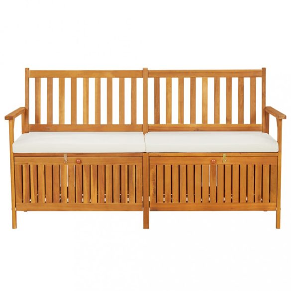 tömör akácfa tárolópad párnával 148 cm