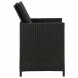 2 db fekete polyrattan kerti szék párnával