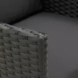 2 db fekete polyrattan kerti szék párnával
